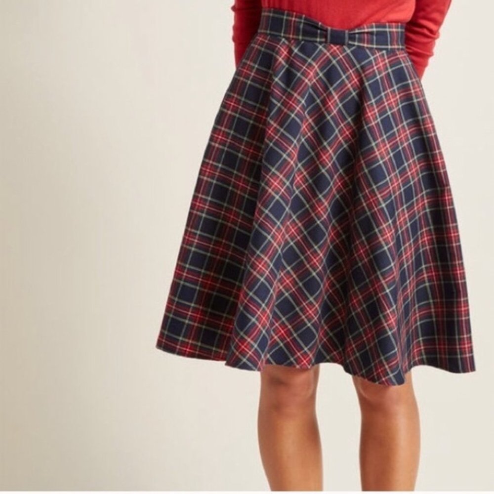 Modcloth Potluck Hostess A-Line Plaid Skirt